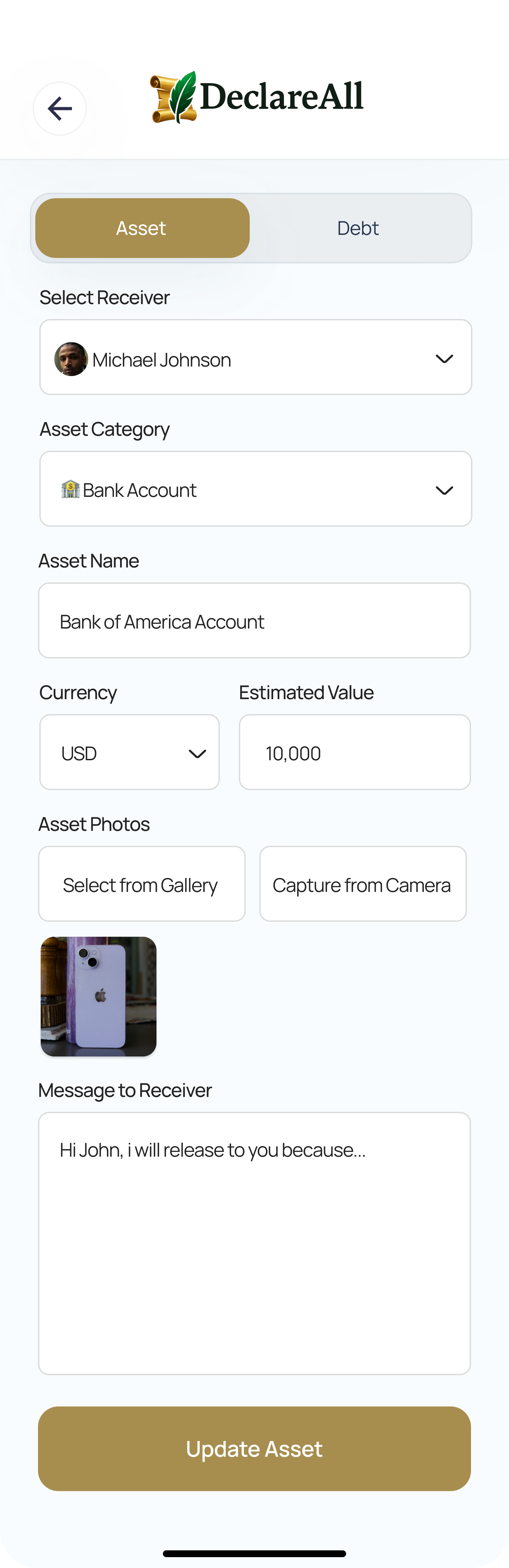 Add Debt